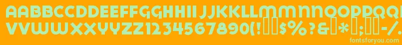 Weitere Informationen zur GoyaHeavy-Schriftart GoyaHeavy-Schriftart – Grüne Schriften auf orangefarbenem Hintergrund