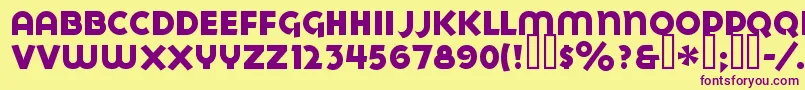 Weitere Informationen zur GoyaHeavy-Schriftart GoyaHeavy-Schriftart – Violette Schriften auf gelbem Hintergrund