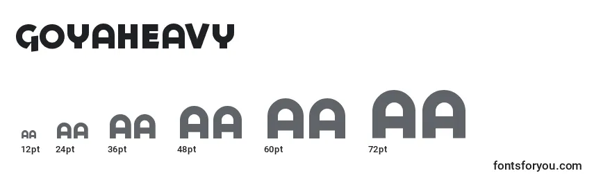 Размеры шрифта GoyaHeavy
