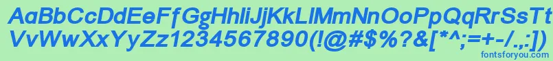 ErUniversKoi8BoldItalic Font – Blue Fonts on Green Background