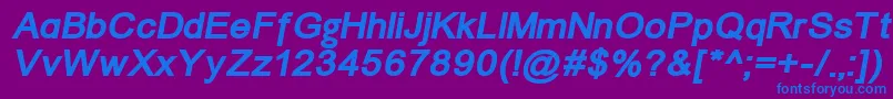 ErUniversKoi8BoldItalic Font – Blue Fonts on Purple Background