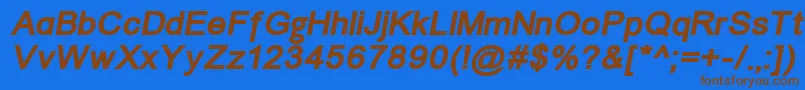 ErUniversKoi8BoldItalic Font – Brown Fonts on Blue Background