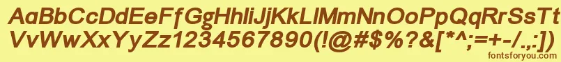 ErUniversKoi8BoldItalic Font – Brown Fonts on Yellow Background