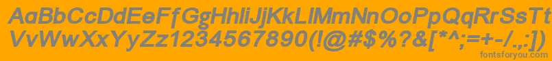 ErUniversKoi8BoldItalic-Schriftart – Graue Schriften auf orangefarbenem Hintergrund