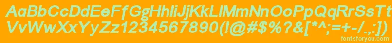 ErUniversKoi8BoldItalic-Schriftart – Grüne Schriften auf orangefarbenem Hintergrund