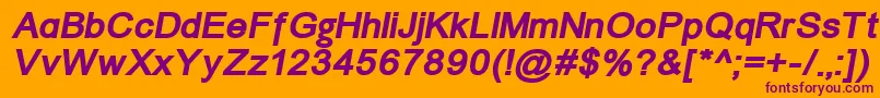ErUniversKoi8BoldItalic Font – Purple Fonts on Orange Background