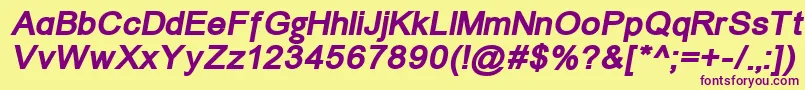ErUniversKoi8BoldItalic Font – Purple Fonts on Yellow Background