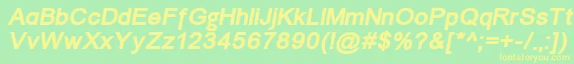 ErUniversKoi8BoldItalic Font – Yellow Fonts on Green Background