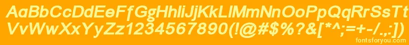 ErUniversKoi8BoldItalic Font – Yellow Fonts on Orange Background