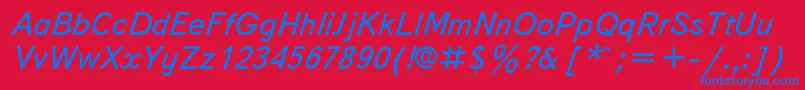 TextbookItalicCyrillic Font – Blue Fonts on Red Background