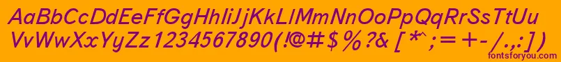 TextbookItalicCyrillic Font – Purple Fonts on Orange Background