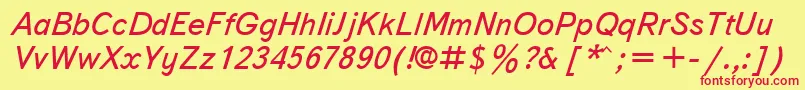 TextbookItalicCyrillic Font – Red Fonts on Yellow Background