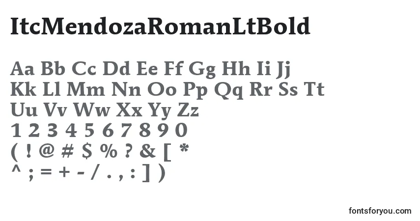 Шрифт ItcMendozaRomanLtBold – алфавит, цифры, специальные символы