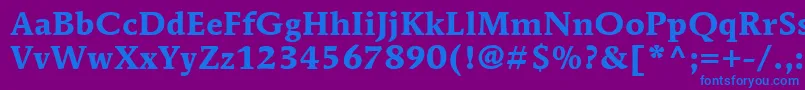 ItcMendozaRomanLtBold Font – Blue Fonts on Purple Background