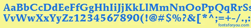 ItcMendozaRomanLtBold Font – Blue Fonts on Yellow Background