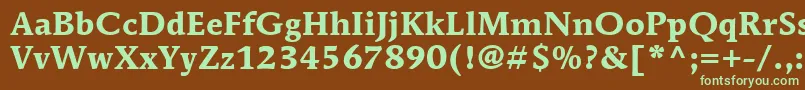 ItcMendozaRomanLtBold Font – Green Fonts on Brown Background