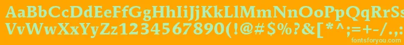 ItcMendozaRomanLtBold Font – Green Fonts on Orange Background