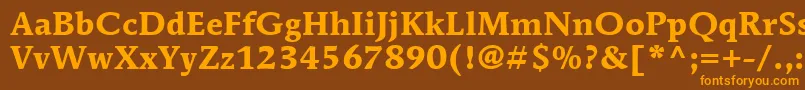 ItcMendozaRomanLtBold Font – Orange Fonts on Brown Background