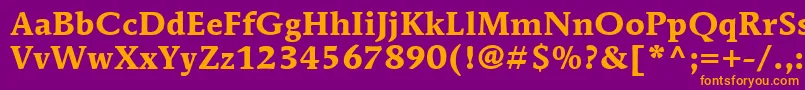 ItcMendozaRomanLtBold Font – Orange Fonts on Purple Background