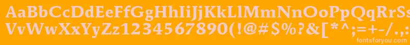 ItcMendozaRomanLtBold Font – Pink Fonts on Orange Background