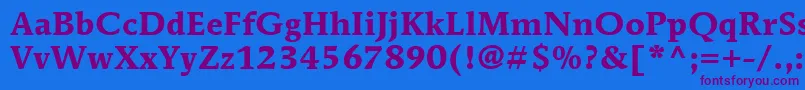 ItcMendozaRomanLtBold Font – Purple Fonts on Blue Background