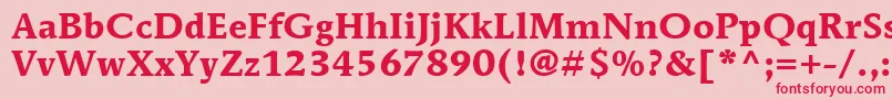 ItcMendozaRomanLtBold Font – Red Fonts on Pink Background