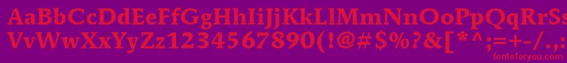 ItcMendozaRomanLtBold Font – Red Fonts on Purple Background