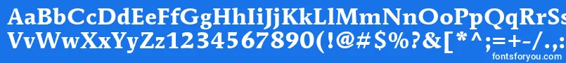 Czcionka ItcMendozaRomanLtBold – białe czcionki na niebieskim tle