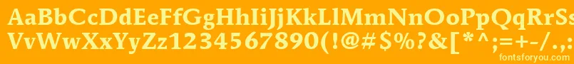 ItcMendozaRomanLtBold Font – Yellow Fonts on Orange Background