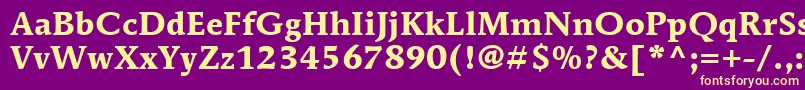 ItcMendozaRomanLtBold Font – Yellow Fonts on Purple Background