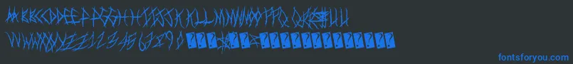 Fonte Metalshow – fontes azuis em um fundo preto