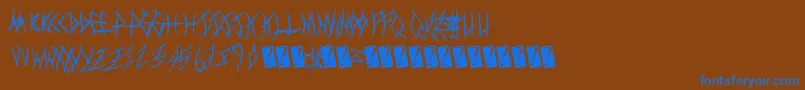 フォントMetalshow – 茶色の背景に青い文字