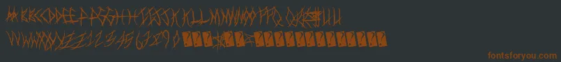 Metalshow-Schriftart – Braune Schriften auf schwarzem Hintergrund