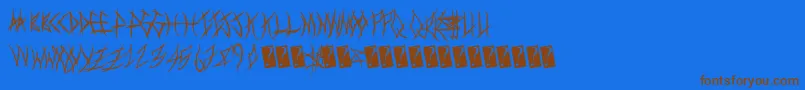 Metalshow-fontti – ruskeat fontit sinisellä taustalla
