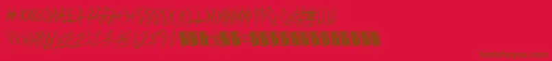 Fonte Metalshow – fontes marrons em um fundo vermelho