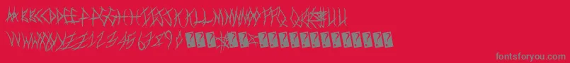 Metalshow-Schriftart – Graue Schriften auf rotem Hintergrund