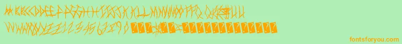 Metalshow Font – Orange Fonts on Green Background