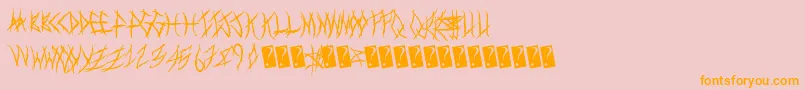 Metalshow-Schriftart – Orangefarbene Schriften auf rosa Hintergrund