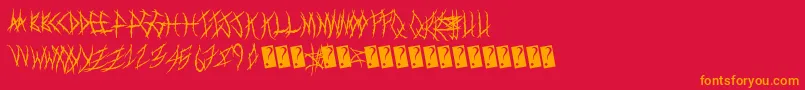 Metalshow Font – Orange Fonts on Red Background