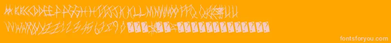 Metalshow-fontti – vaaleanpunaiset fontit oranssilla taustalla