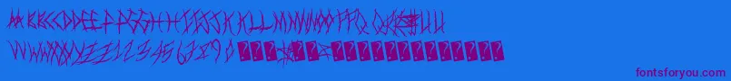 Metalshow-fontti – violetit fontit sinisellä taustalla