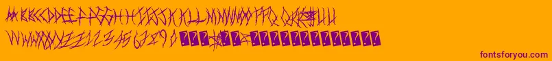 Metalshow-fontti – violetit fontit oranssilla taustalla