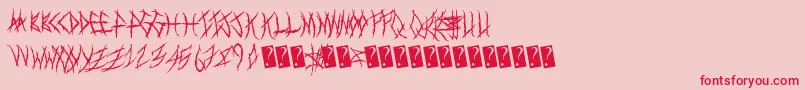 Fonte Metalshow – fontes vermelhas em um fundo rosa