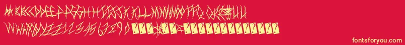 Metalshow Font – Yellow Fonts on Red Background