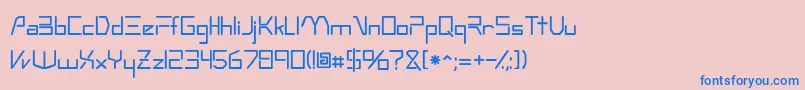 Technossk Font – Blue Fonts on Pink Background
