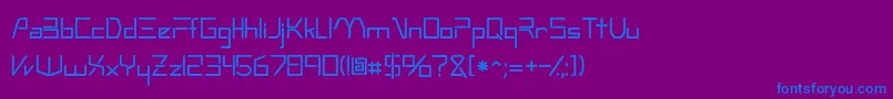 Technossk Font – Blue Fonts on Purple Background