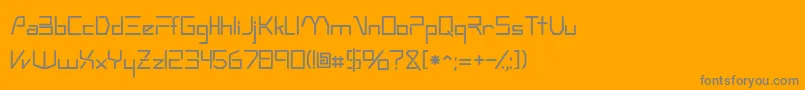 フォントTechnossk – オレンジの背景に灰色の文字