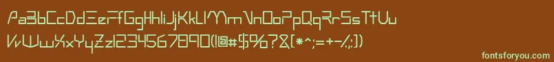 Шрифт Technossk – зелёные шрифты на коричневом фоне