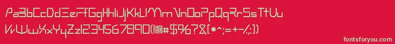 Technossk Font – Green Fonts on Red Background