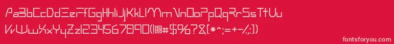 Technossk Font – Pink Fonts on Red Background